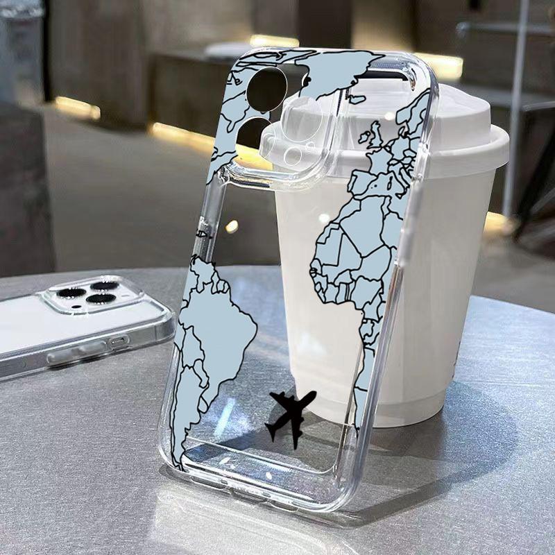 Custodia Trasparente Design Viaggio Aereo Per Custodie iPhone 16 Custodia Per iPhone 15 Pro Max Per iPhone 14 13 12 11 XS X XR 7 8 Plus Cover
