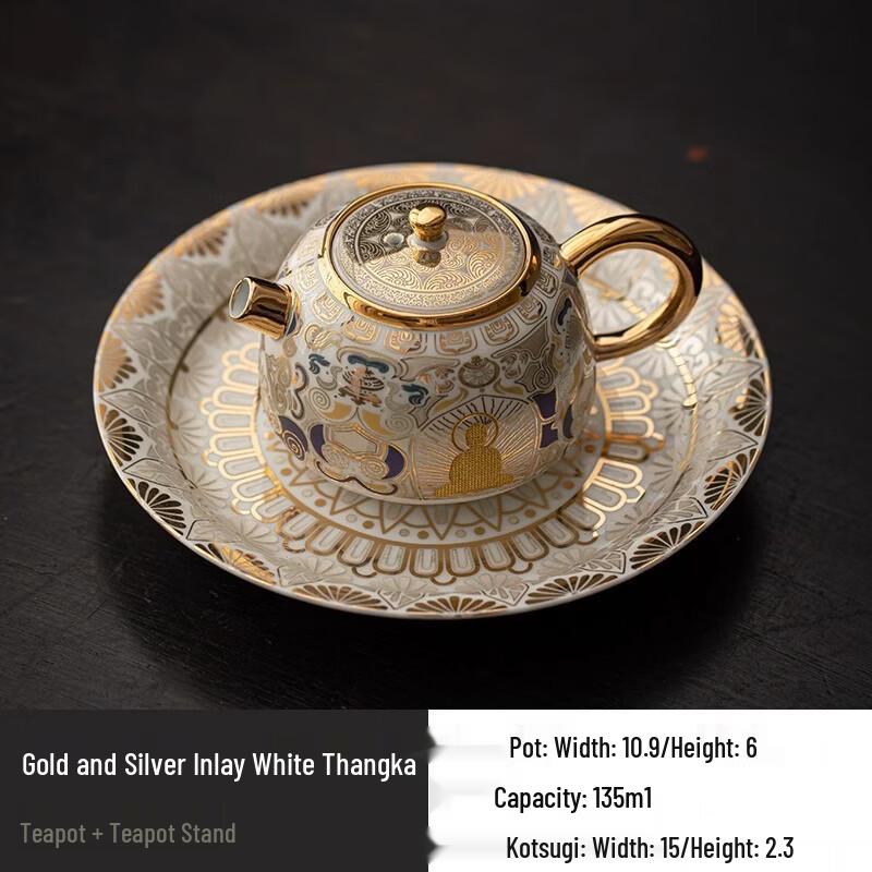 Chen Desheng Dunhuang White Thangka Ceramic Teapot