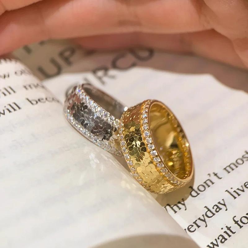 Lux Minimalist Micro-Paved Zircon Ice Ring with Niche Design