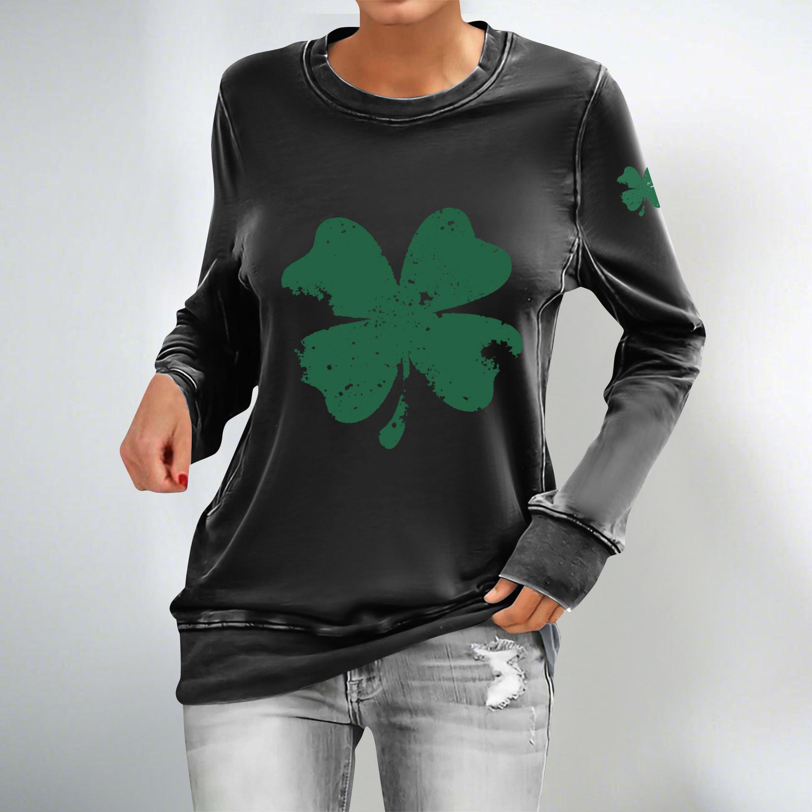 

Женские повседневные модные толстовки с длинным рукавом и круглым вырезом с принтом, пуловер, топ XXL чёрный