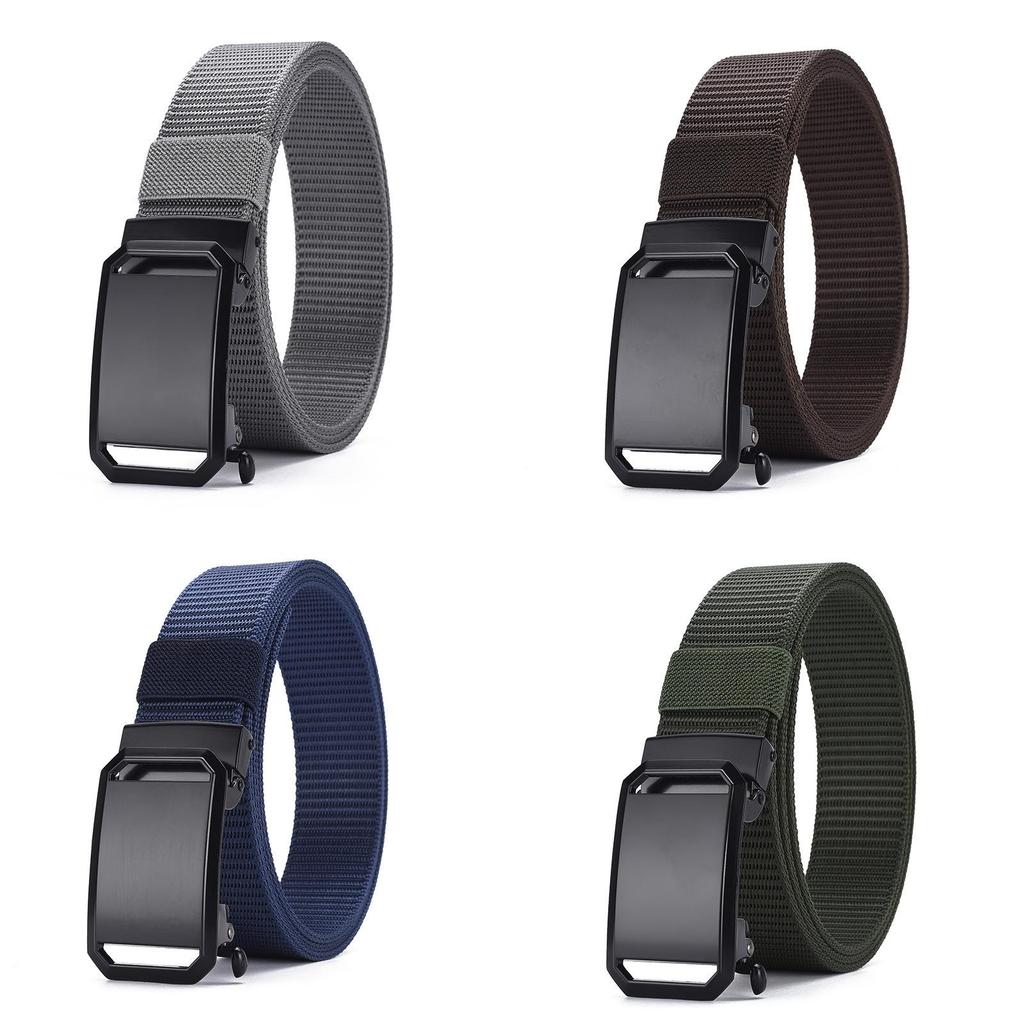 Canvas Tactical Belt With Auto Buckle For Men Outdoor Sports And Casual Wear