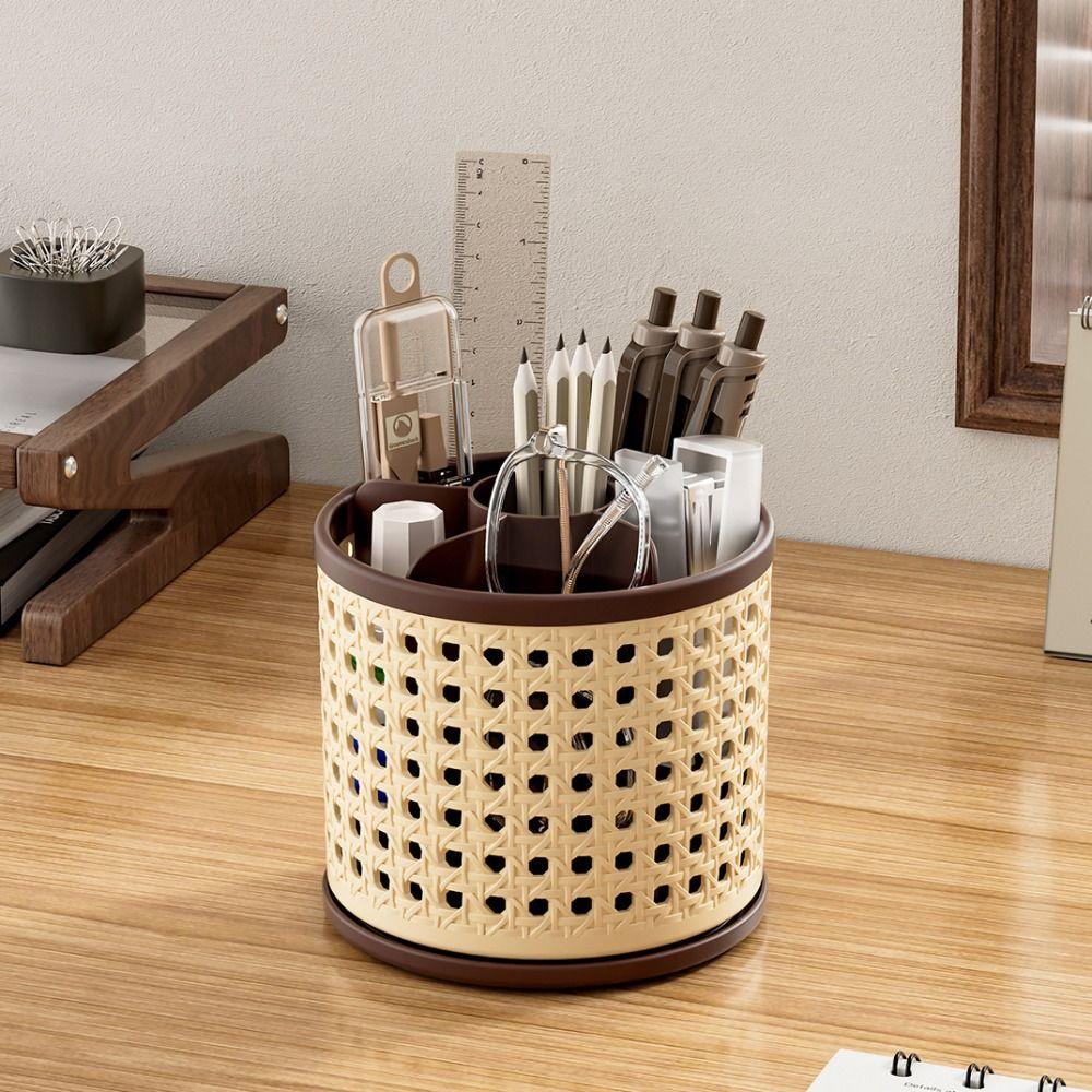 Durable Large Capacity Cosmetics Storage Rack Versatile Multiple Compartments Lipstick Organizer Rotating Pencil Box for Women