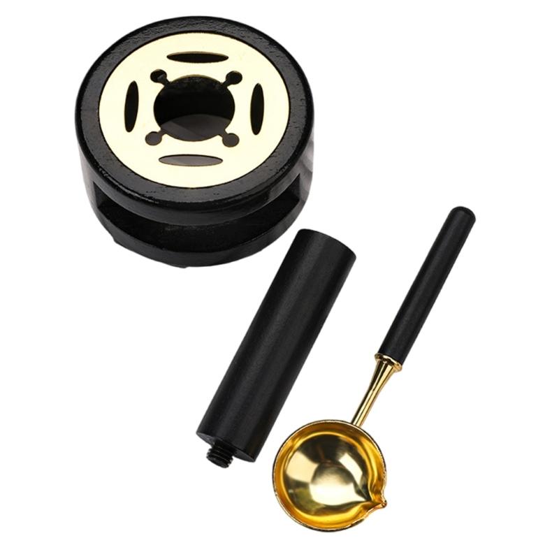 3 Pcs Wax Seal Warmer Melting Set Melting Spoon Wax Seal Stamp Handle for Stamp Sealing Gift Wrapping Private Envelope