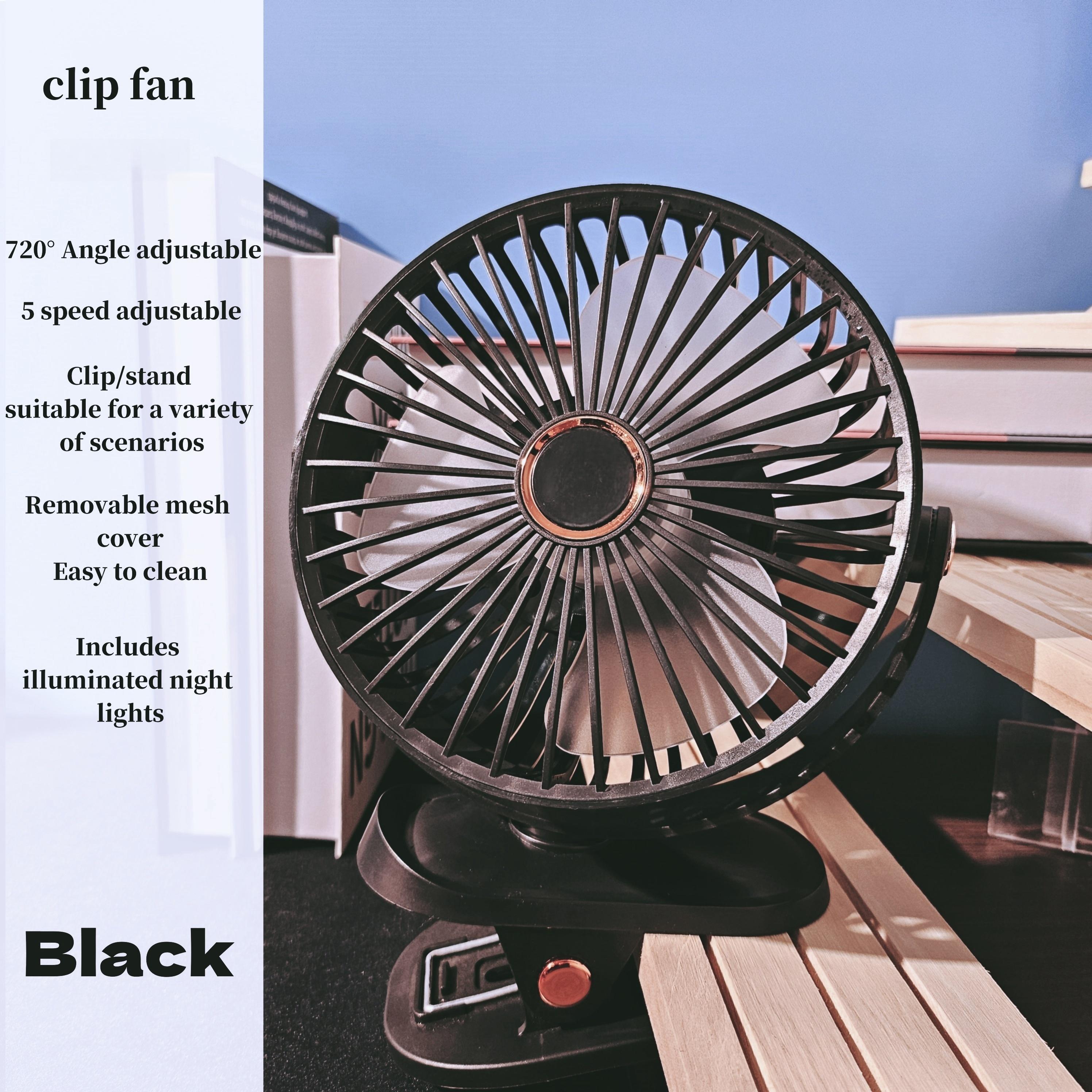 

Вентилятор с клипсой, Маленький настольный вентилятор с сильным зажимом, очень тихий, регулируемый более чем на 360°, для офисного стола, спальни