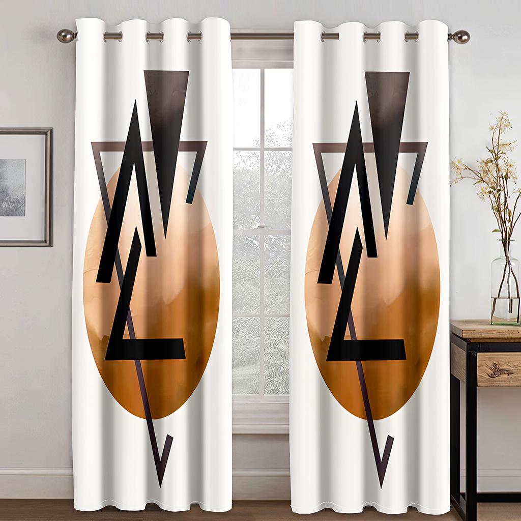 Simple Modern Art Abstract Stylish Colorful Window Curtains Blinds For Living Room Bedroom Bathroom Kicthen Door Home Decor2Pcs