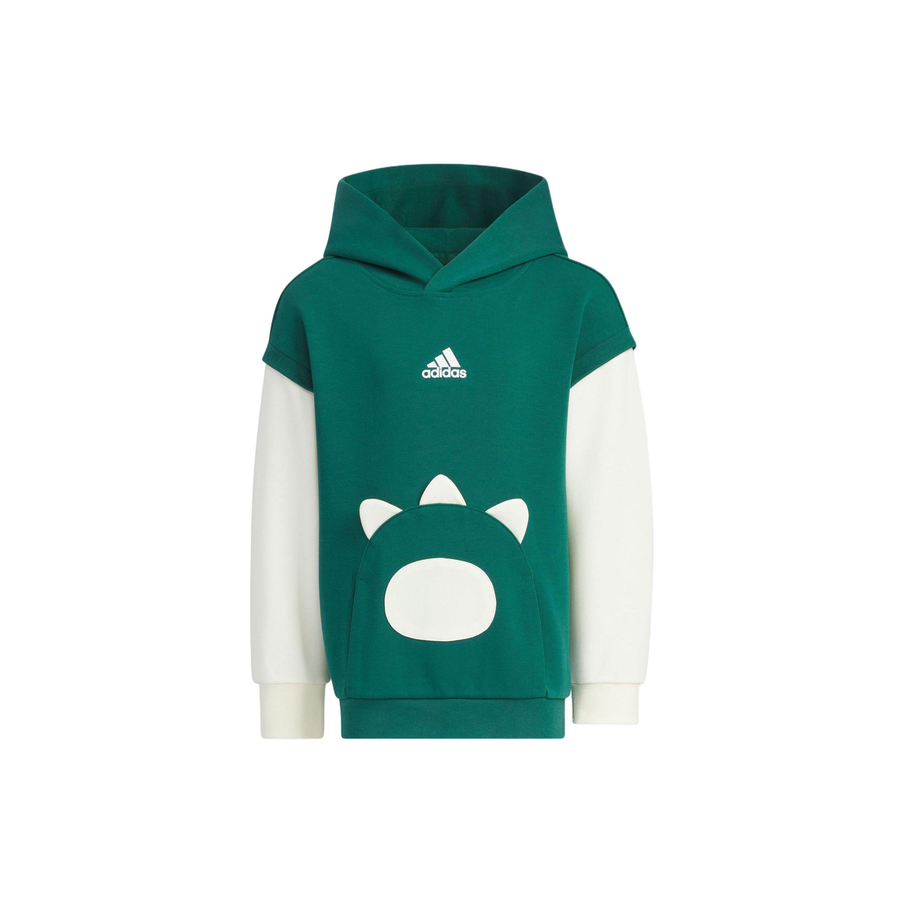 Adidas Спортивная вязаная толстовка с принтом, повседневная толстовка с капюшоном, детские куртки, лесно-зеленый, кремовый, JF1374 A104