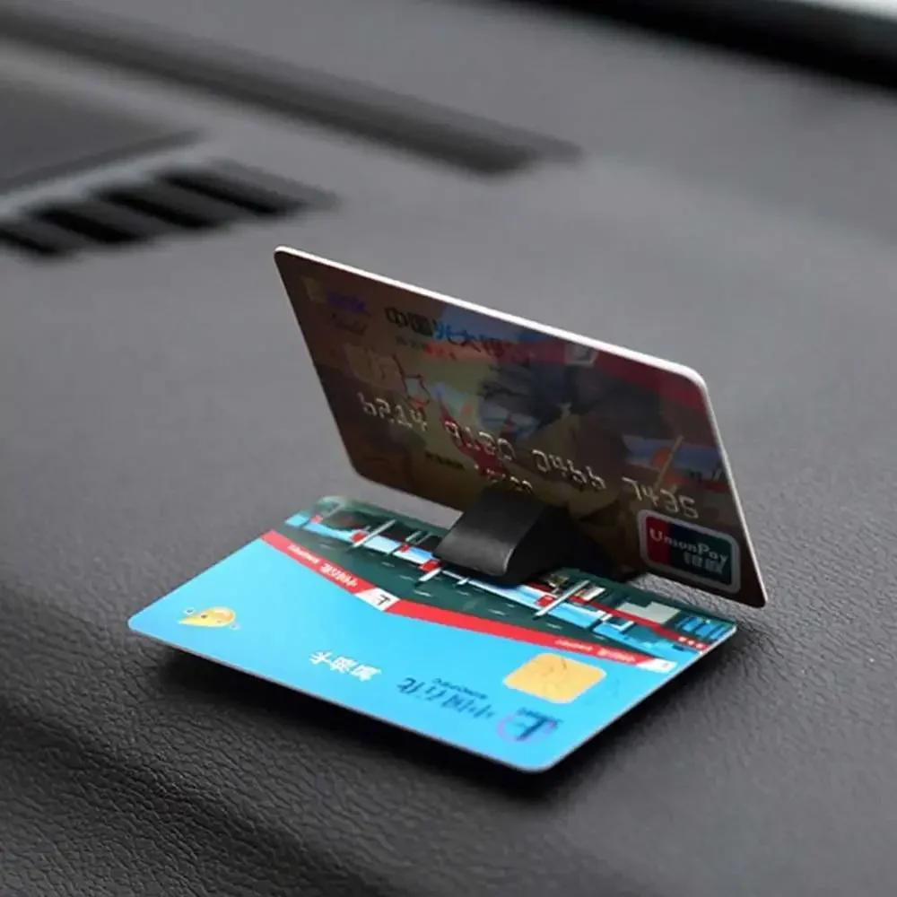 1pc Car Parking Card Clamp Fixed Holder Universal Interior Parts Auto Temporary Parking Contact Information Phone Clip Stickers