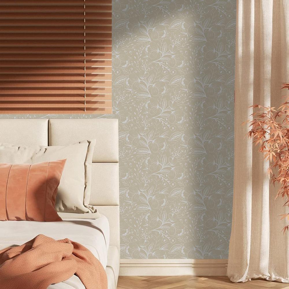 1 Rolle selbstklebende Tapete, abziehbar und aufklebbar, abnehmbare Boho-Blatt-Tapete, wasserdichter Wandaufkleber für Heimwerker-Baumaterial