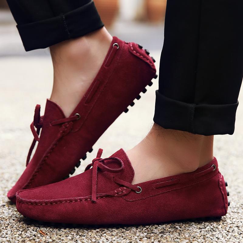 Men’s Moccasins Tasseled Loafer Driving Gommino Comfort Flats Casual Slip-ons Plus Size Suede Shoes for Men Over Sized