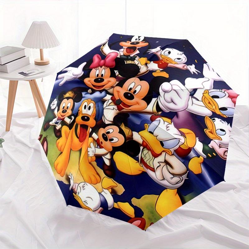 

1pc Disney Classic Characters Automatic Folding Umbrella - 3 Folding Design, Vivid Cartoon Pattern, Suitable for Outdoor Activities, A Gift