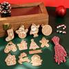 12pcs Christmas Kraft Paper Gift Tags Xmas Hang Tags with Twine Santa Snowman Elk Gift Label for Holiday Present Wrapping Decor