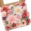 Color Silk Floral Arrangement Gift Box Hollow Stems Fabric Flowers for Wall Decoration Crafts Event Decoration