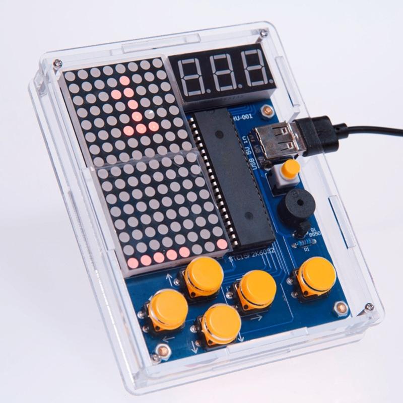 Herní sada DIY pájecí projekt Elektronická pájecí sada se 4 hrami a akrylovým pouzdrem, pro nácvik pájení
