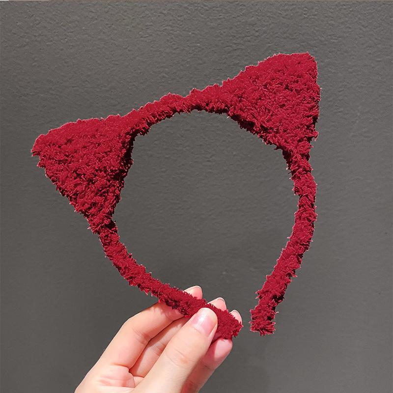 Cute Solid Plush Cat Ears Hairband For Women Girls Sweet Hair Ornament Headband Hair Hoop Head Band Fashion Hair Accessories