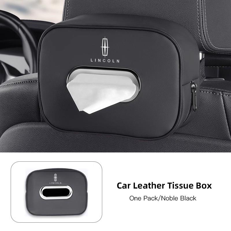 1Pcs Car Accessories Quality Leather Auto Paper Towel Storage Bag For Lincoln Z Navigator Town-car Aviator MKZ Corsair MKX MKS swtt5