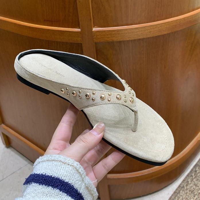 Women's Retro Thick Soled Flip Flops, Women's Outdoor Wear, Summer Versatile Vacation Style Sandals, Beach Flat Sandals, Cool Sandals