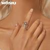 WOSTU 925 Sterling Silver Dreamcatcher Open Ring With Nano Opal Stone For Women Wedding Lucky Gift Fine Jewelry Boho Style