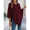 Women's Oversized Sweatshirt Top Casual Solid-Colour Cable-Knit Oversized Cape Cardigan Women's Knitted Sweater