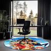 One Piece Printed Round Rug Carpet Chair Rug Area Rug Entryway Doormats,for Office Chair Living Room Bedroom Kitchen Room.
