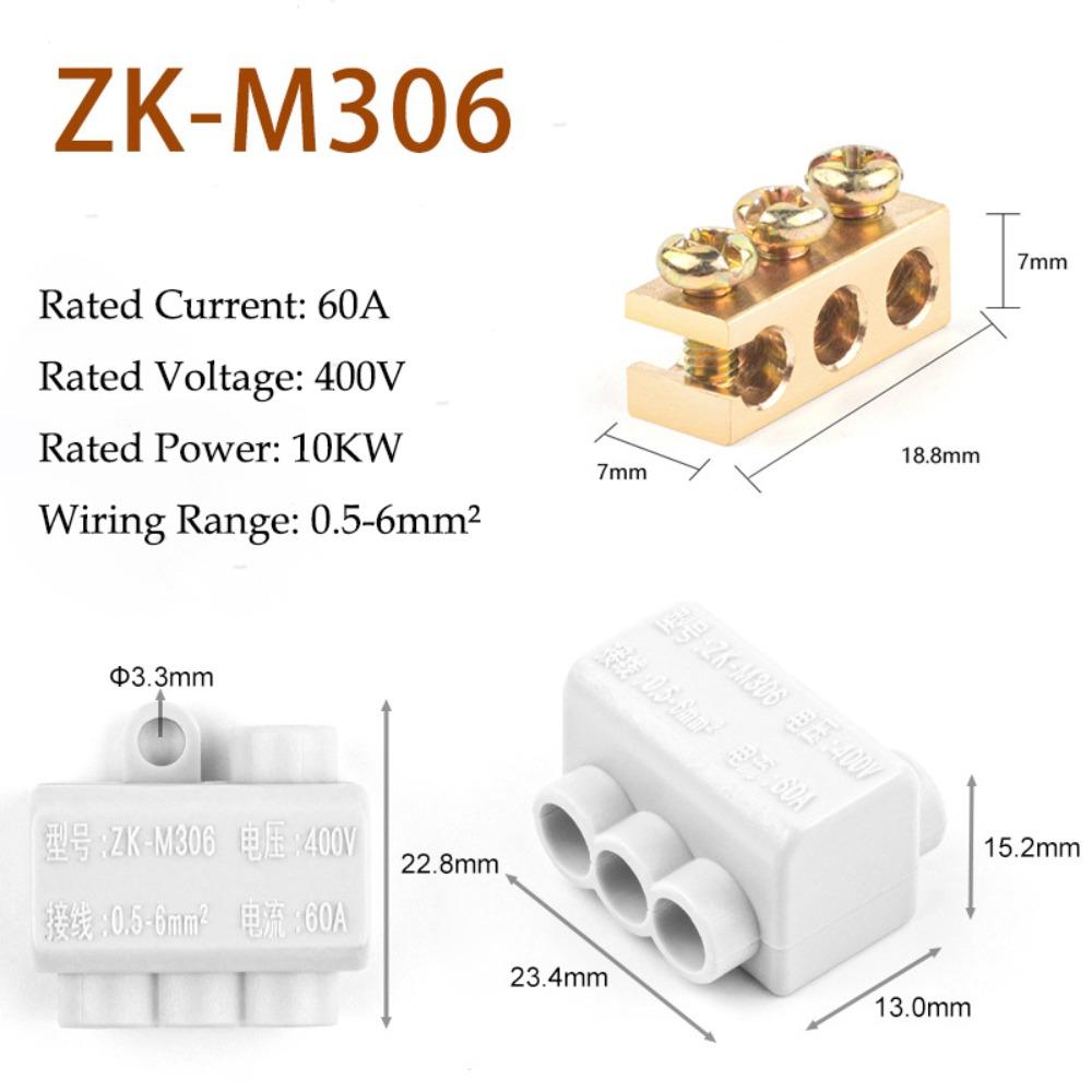 New Conductor Brass High Power Splitter Large Current Universal Quick Terminal Block Fast Connector Electrical