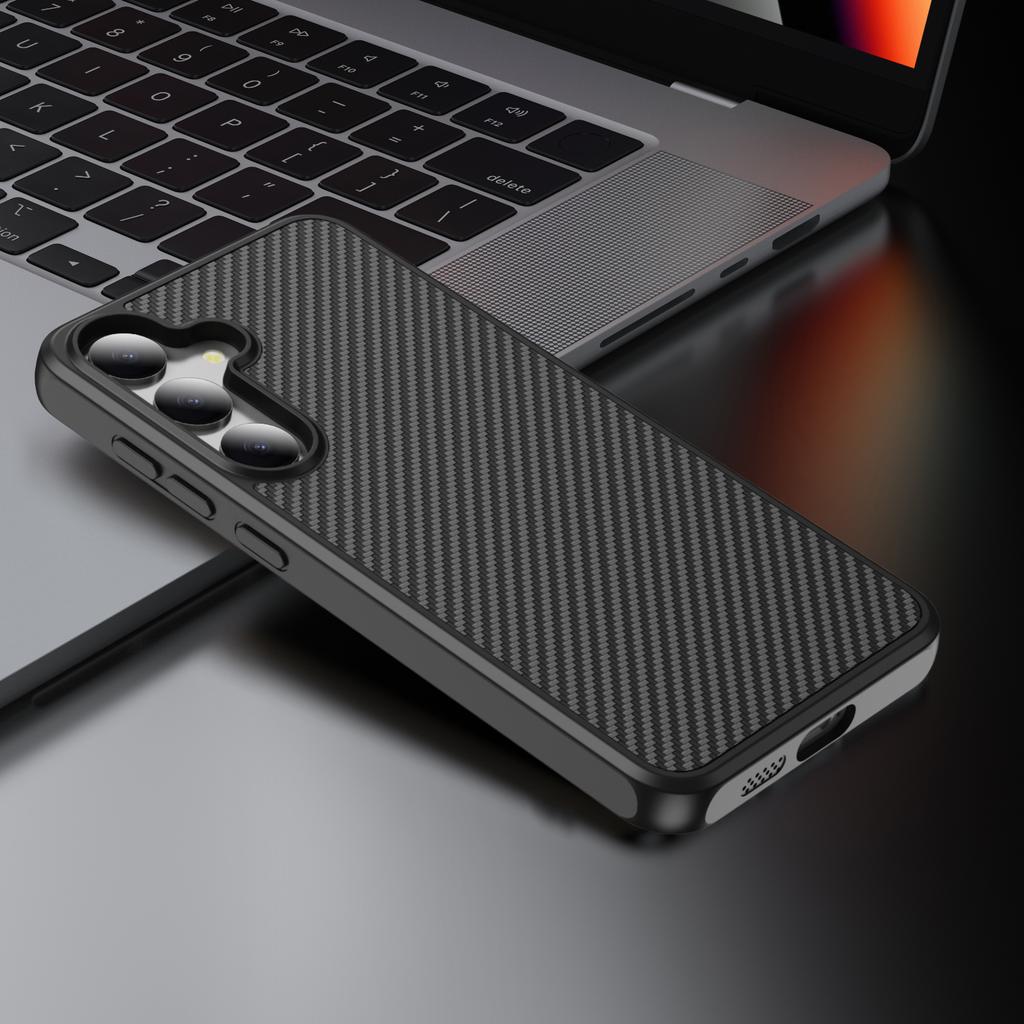 Fashion Carbon Fiber Anti-Fingerprin Case for Samsung Galaxy S25 Ultra S24 S23 Plus S 25 24 Phone Bag