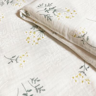 Floral Cotton Double Gauze 7 Colors To Choose 130cm Craft Cloth [moonfarm] Fabric, From, 100% Cotton, Approx. Wide, Colored, (2m, White)