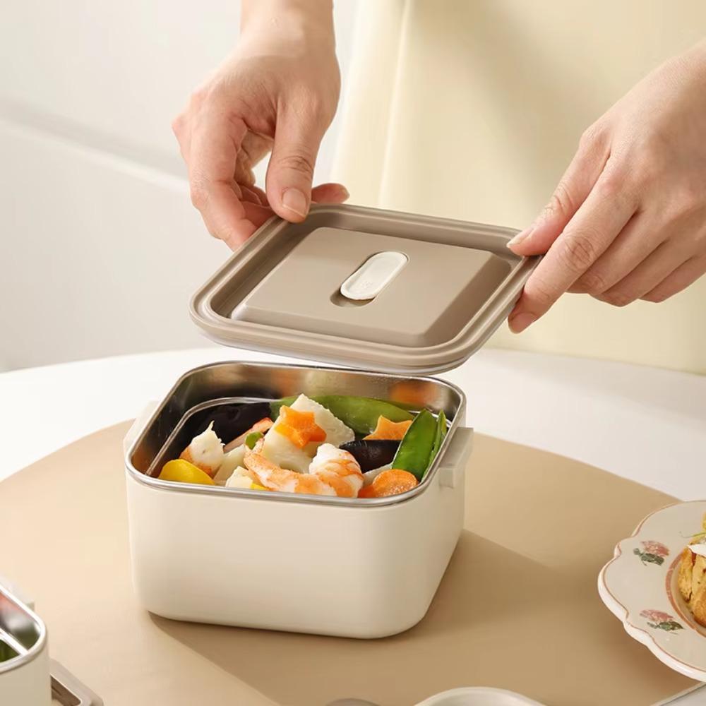 Leakproof Square Lunch Box with Spoon Food Storage Box Portable Lunch Container  Office