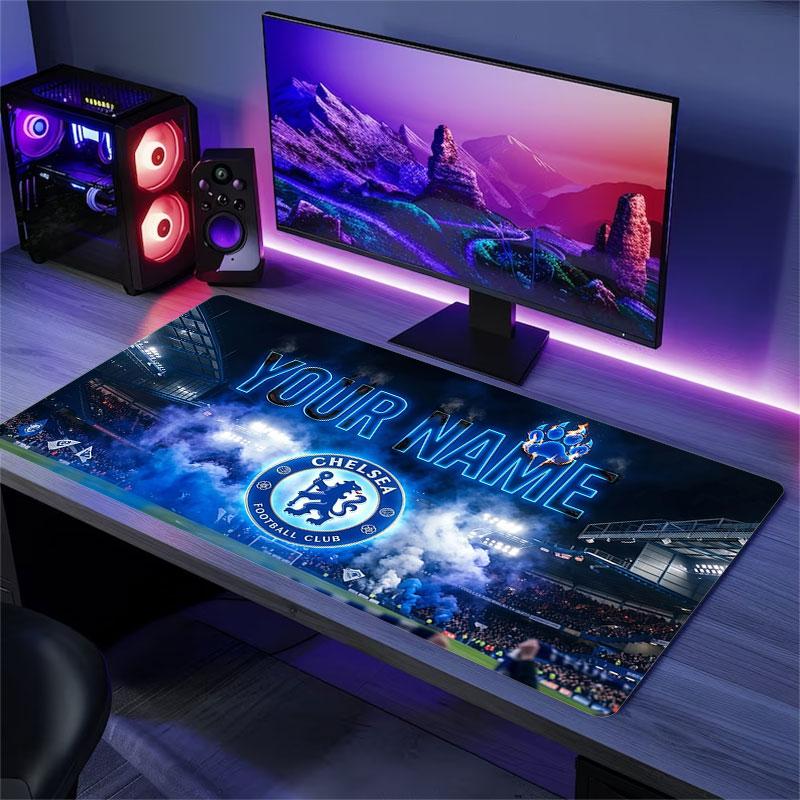 Custom Name,Chelsea Mouse Pad, Large Gaming Desk Mat, Non-slip XXL Mousepad for Laptop & Tablet, Mini PC Playmat with Stitched Edges