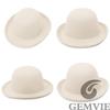 Eleganter Damen Cloche Hut Herbst Winter Vintage Damen Weicher Party Kirchenhut Eimerhut mit Feder