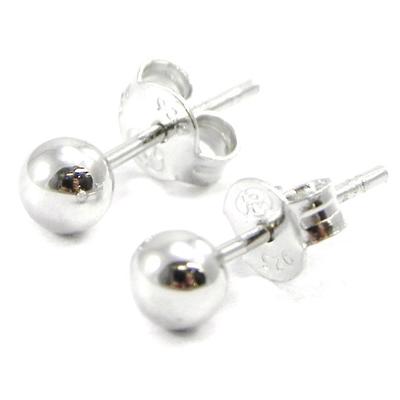 [I3626] - Silberne 'Billes' Ohrringe Silber (rhodiniert) - 4 mm