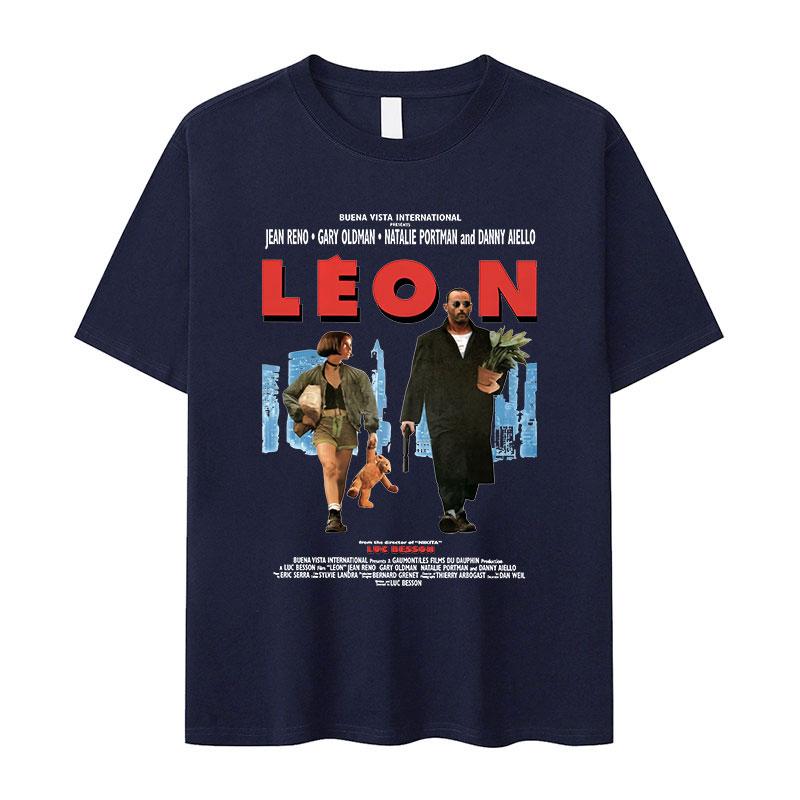 90er Leon Der Profi Grafik T-Shirts Unisex Cosplay Mode Trend Kurzarm T-Shirt Oberteil Vintage Oversized Baumwoll T-Shirt