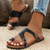 Fashion Ladies Shoes 2025 Hot Sale Set of Toes Women's Slippers Fashion Belt Buckle Daily Slippers Women Summer Plus Size Flat Low Heels