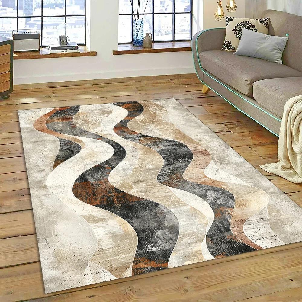 3D Bohémský Abstraktní Moderní Umění Geometrie 27 Styl Nový Koberec pro Obývací Pokoj Ložnici Domácí Dekorace Pohovky, Protiskluzová Podložka na Podlahu