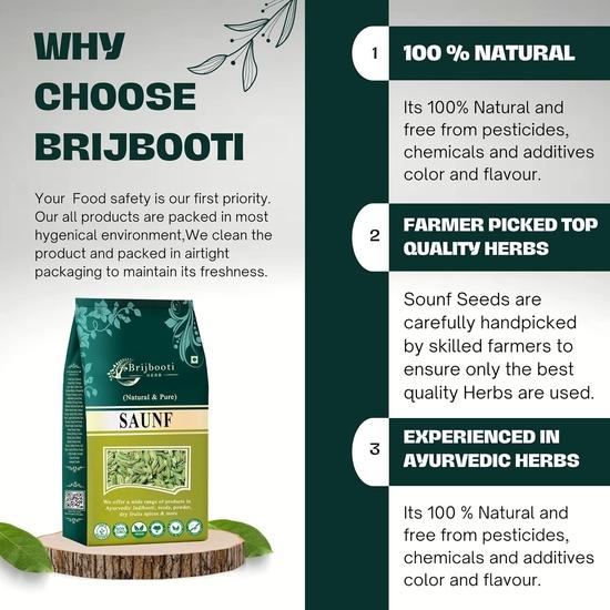 BrijBooti Fennel Seeds - Saunf Moti 400 Gr | Natural Saunf No Artificial Colours and Preservatives