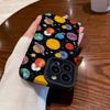 For iPhone 16 Pro Max Colorful Planet Silicone Phone Case For iPhone 15 14 17 Pro Max Plus Air 11 12 13 Mini Leather Shockproof