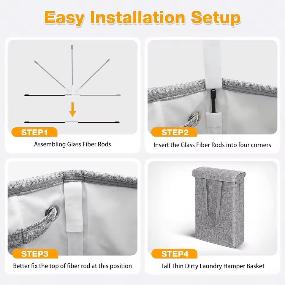 45L Covered Laundry Basket, Detachable Hand-held Dirty Clothes Basket, Bedroom Clothes and Toys Sorting and Storage Basket