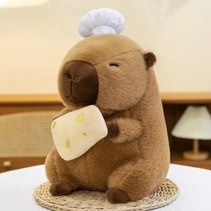 50cm Kawaii Kochmütze Capybara Großes Plüschtier Puppe Niedliches Capibara Weiches Kuscheltier Anime Flauschiges Spielzeug Raumdekoration Kindergeburtstagsgeschenk 40cm