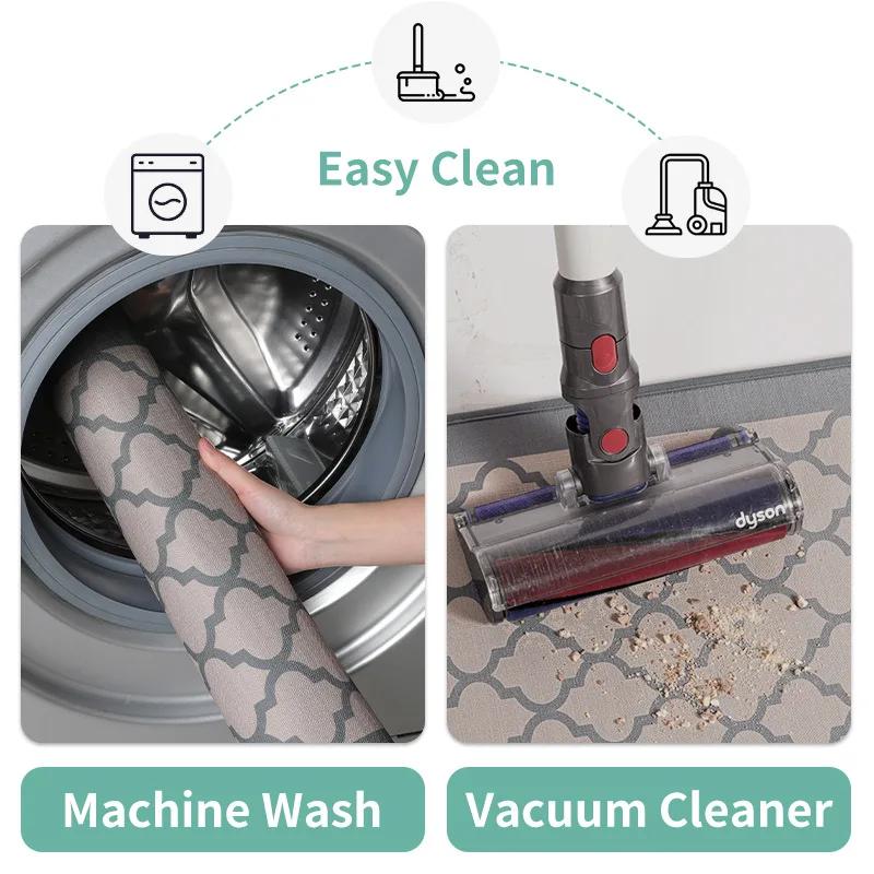 Mata kuchenna antypoślizgowa, Super chłonna na olej i wodę, Miękka tekstura lnu, Ulga dla stóp, Dwustronna antypoślizgowa, Łatwa do czyszczenia