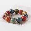 Jingdezhen Ceramic Jewelry New Fashion Flower Glaze Bead Bracelet Multi-Color Casual Ethnic Style Student Bracelet