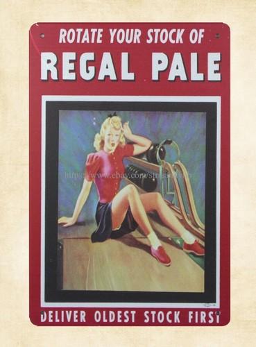 

Regal Pale pinup girl metal tin sign home decor itemsAluminum 20x30cm（7.8x11.8inch）