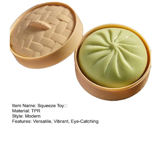 Fake Steamed Bun Toy Realistic Prop Soft TPR Stress Relief Squeeze Ball for Prank Anxiety Relief Fidget Toy