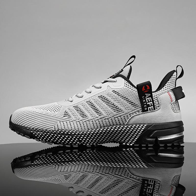 Fashion SYTK Men's Trendy Knitted Breathable Lightweight Comfy Sneakers For Running Jogging Wear-resistant Non-Slip Casual Sport Shoes