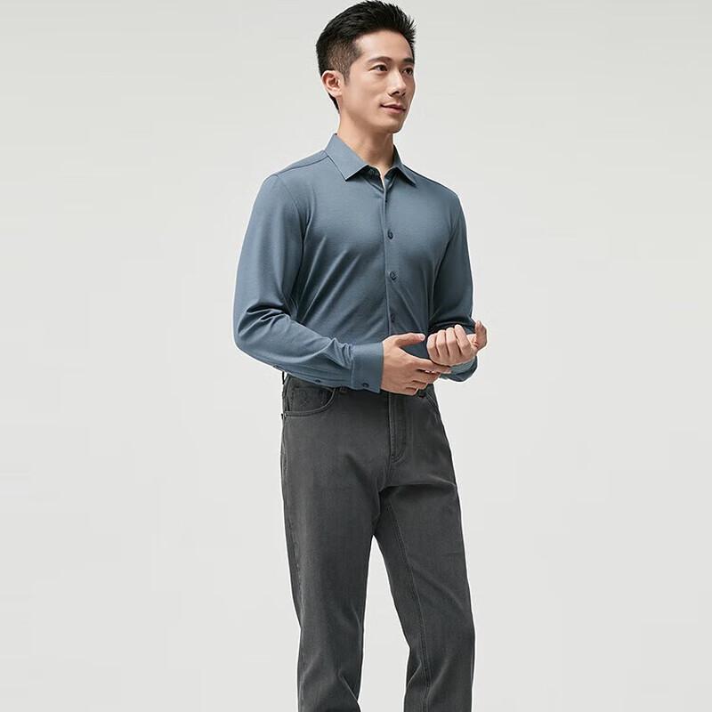 YOUNGOR Men s Blended Fabric Patchwork Knit Shirt 39