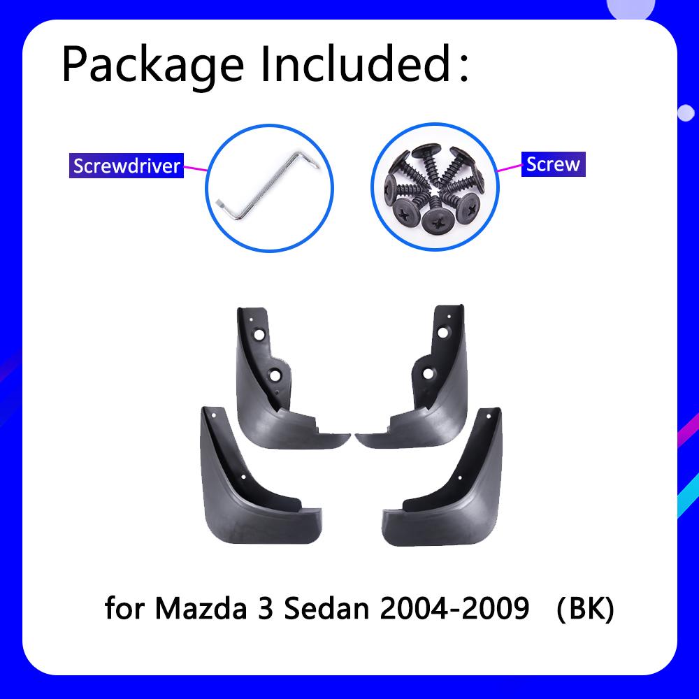 Para-lamas adequados para Mazda 3 BK Sedan Saloon 2004 2005 2006 2007 2008 2009 Acessórios para carro Mudflap Fender Peças de reposição para automóveis