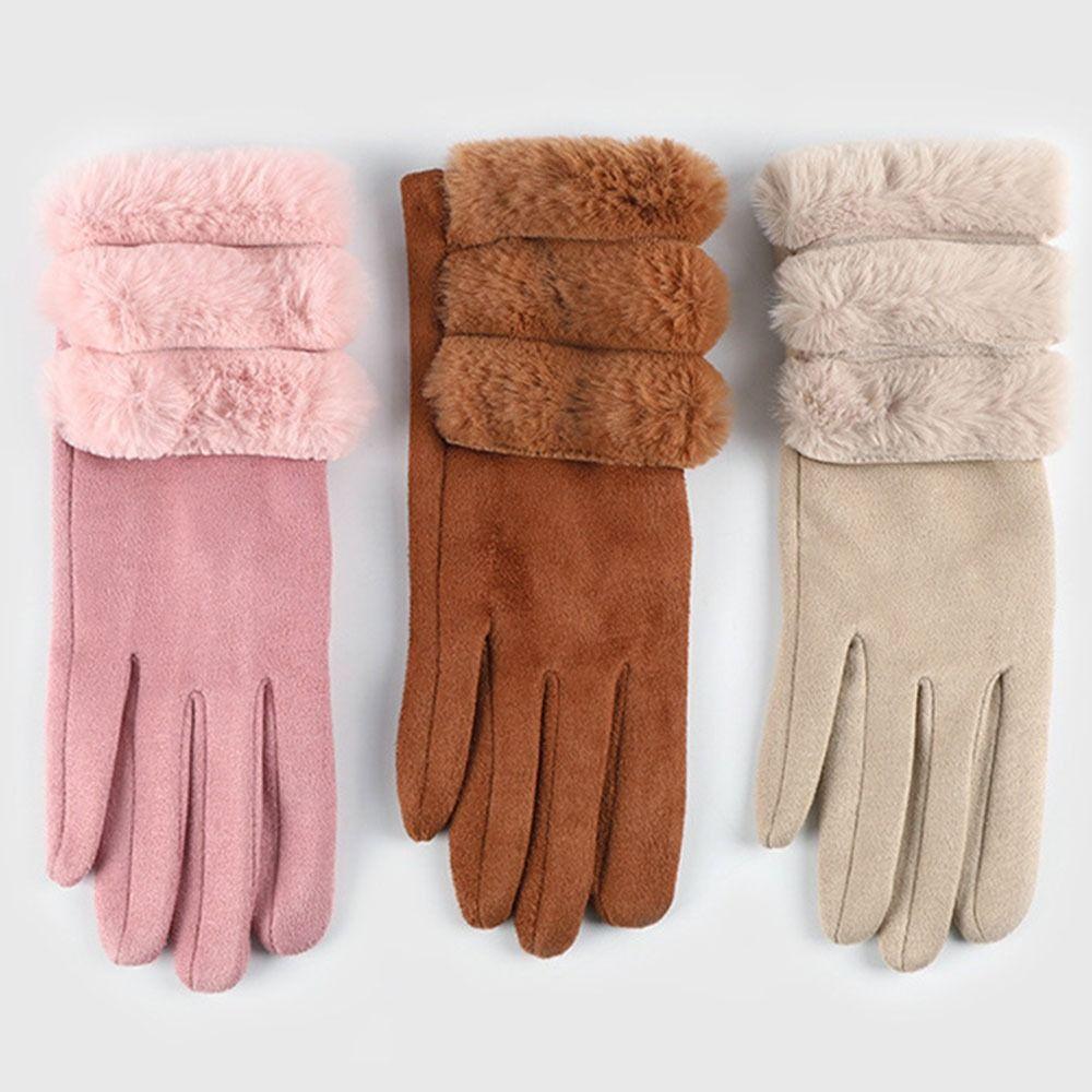 Windproof Suede Women  Gloves Thicken Winter Driving Gloves Fashion  Gloves  Female