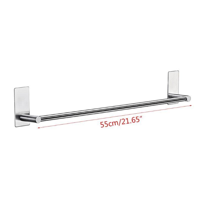 B0KB Towel Holder Bars Punch-Free Wall Bath Hanger 30-55cm Silver 304 Stainless Steel