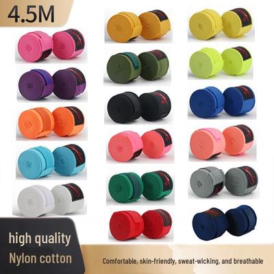 Muay Thai High Elasticity 4.5m Boxing Hand Wraps - Nylon Cotton Bandage Gloves