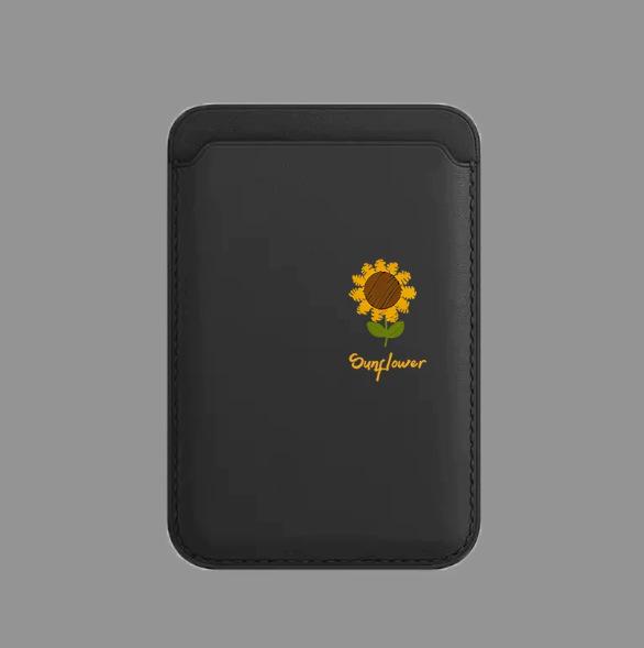 Sunflower MagSafe Leather Card Holder & Compatible iPhone Case