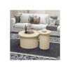 Tavolino rotondo - MUVOE - Set da 2 pezzi - Legno naturale - Design contemporaneo - Stabile e durevole