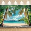 2D Printing Tropical Jungle Tapestry, Green Leaves & Bird of Paradise Wall Decor